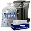 Plasticplace 95-96 Gallon Heavy-Duty Trash Bags, 25 Count, Clear, 61 x 68 in, 2 mil