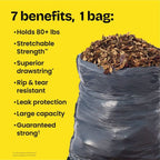 Glad 30 Gallon ForceFlex Drawstring Large Trash Bags, 34 Count, Black