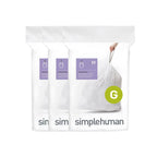 simplehuman 30 L Drawstring Tall Kitchen Trash Bags, Code G, 60 Count, White