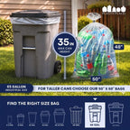 Plasticplace 65 Gallon Heavy-Duty Trash Bags, 25 Count, Clear, 50 x 48 in, 2.7 mil