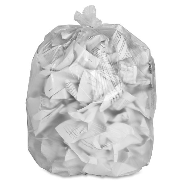 45 Gallon Trash Bags, 250 bags/case, Clear, 40 x 48 in, 16 microns