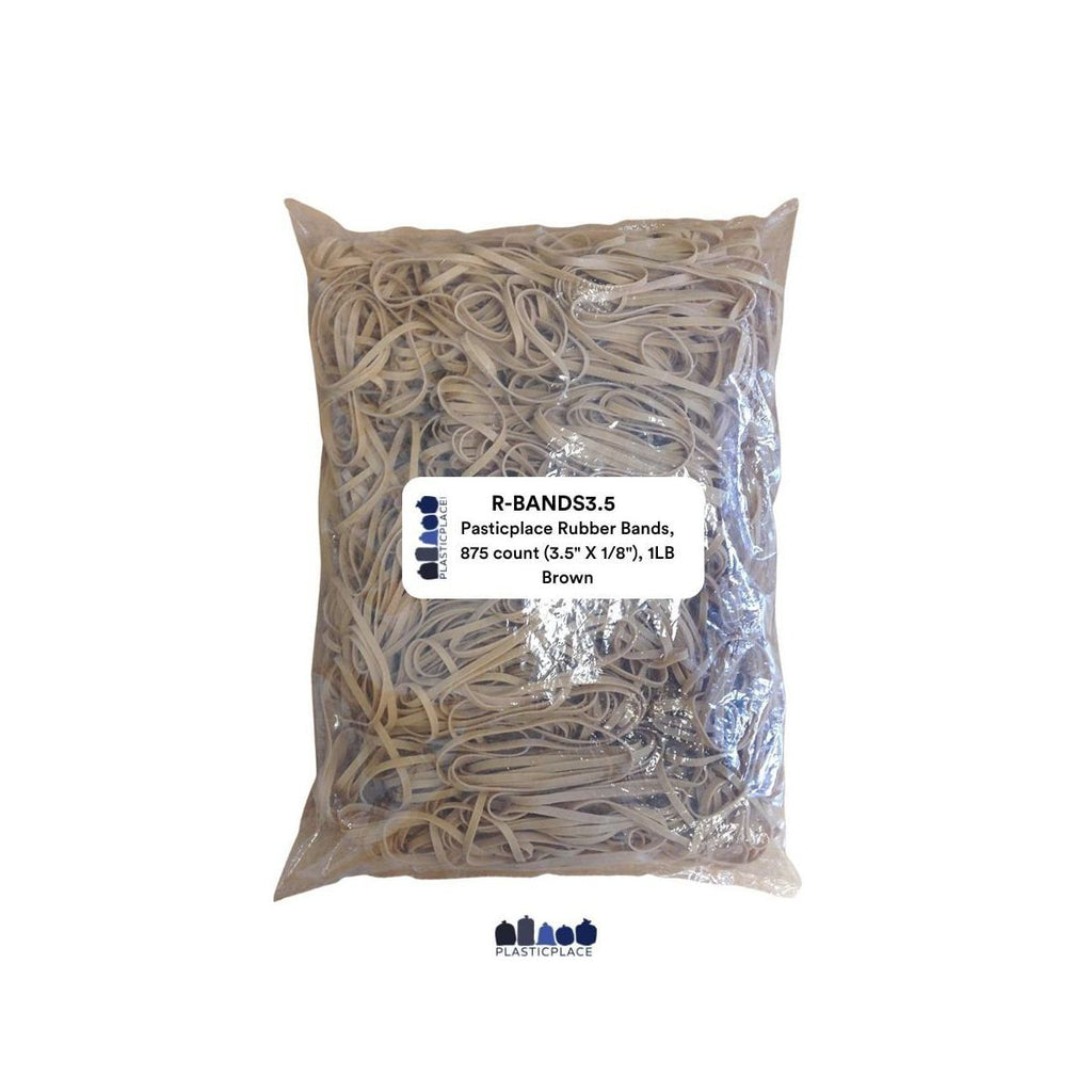 Plasticplace Rubber Bands, 3.5 x 1/8 in, 1 lb, Approx. 875 bands