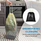 Unique Bargains Drawstring Bathroom Trash Bags, 50 Count, Unscented, Black, Easy-Dispense