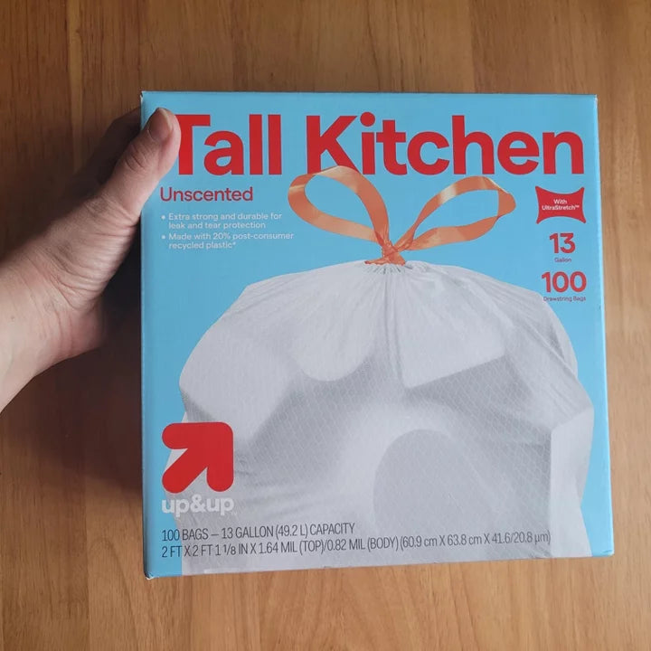 up&up 13 Gallon Drawstring Tall Kitchen Trash Bags, 160 Count, Unscented