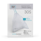 Home Zone Living 8 Gallon Drawstring Tall Kitchen Trash Bags, Code 30S, 60 Count