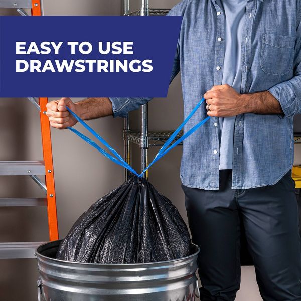 30 Gallon Drawstring Heavy-Duty Trash Bags, 34 Count, Watermelon