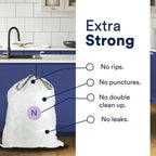 Plasticplace 12-13 Gallon Drawstring Trash Bags, Compatible with simplehuman Code N, 200 Count, Lavender and Soft Vanilla, 22.75 x 31.5 in