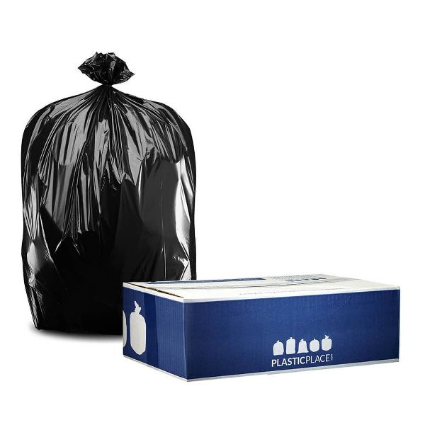 Plasticplace 20-30 Gallon Trash Bags, 125 Count, Black, 30 x 36 in, 1.2 mil