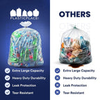 Plasticplace 95-96 Gallon Heavy-Duty Trash Bags, 25 Count, Clear, 61 x 68 in, 2 mil