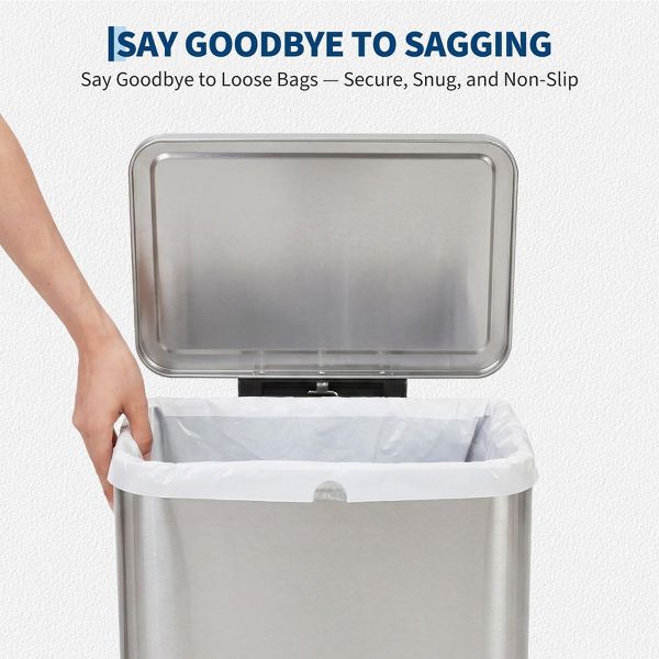 50 L / 13 Gallon Drawstring Heavy-Duty High-Density Tall Kitchen Trash Bags, 40 Count, HDPE, 26 x 29 in