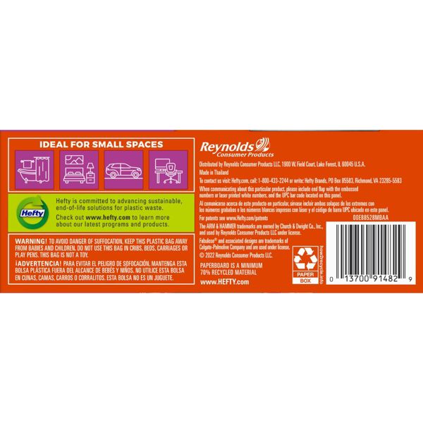 Hefty Fabuloso Small Trash Bags, 52 Count