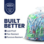 Plasticplace 55-60 Gallon Trash Bags, 50 Count, Clear, 38 x 58 in, 1.5 mil