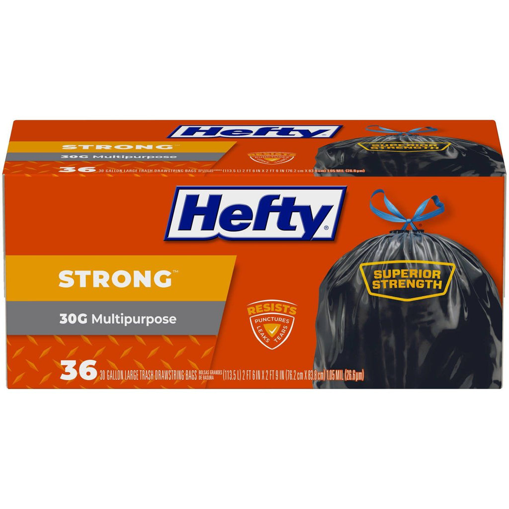 30 Gallon Drawstring Large Trash Bags, 36 Count