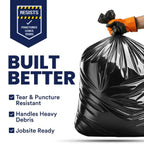 Plasticplace 55-60 Gallon Contractor Trash Bags, 32 Count, Black, 38 x 58 in, 3.0 mil