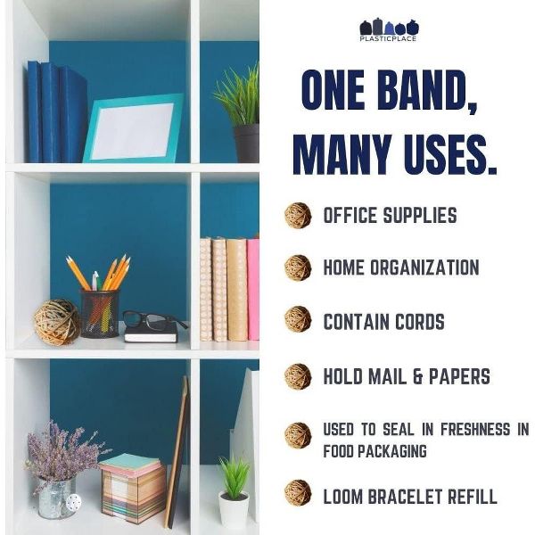Plasticplace Rubber Bands, 3.5 x 1/8 in, Approx. 4375 bands, 5 lb