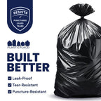 Plasticplace 55 Gallon Trash Bags, 50 Count, Black, Compatible with Rubbermaid, 40 x 50 in, 3.0 mil
