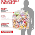 30-33 Gallon Multi-Purpose Trash Bags, 500 Count, Clear
