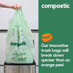 Compostic 13 Gallon Compostable Trash Bags, 24 Count