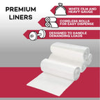 Dealmed 12-15 Gallon Trash Bags, 100 bags/case, White, 24 x 29 in, 0.9 mil