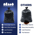 Plasticplace 65 Gallon Trash Bags, 100 Count, Black, 50 x 48 in, 1.5 mil