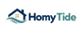 Homy Tide logo with a navy house and teal wave